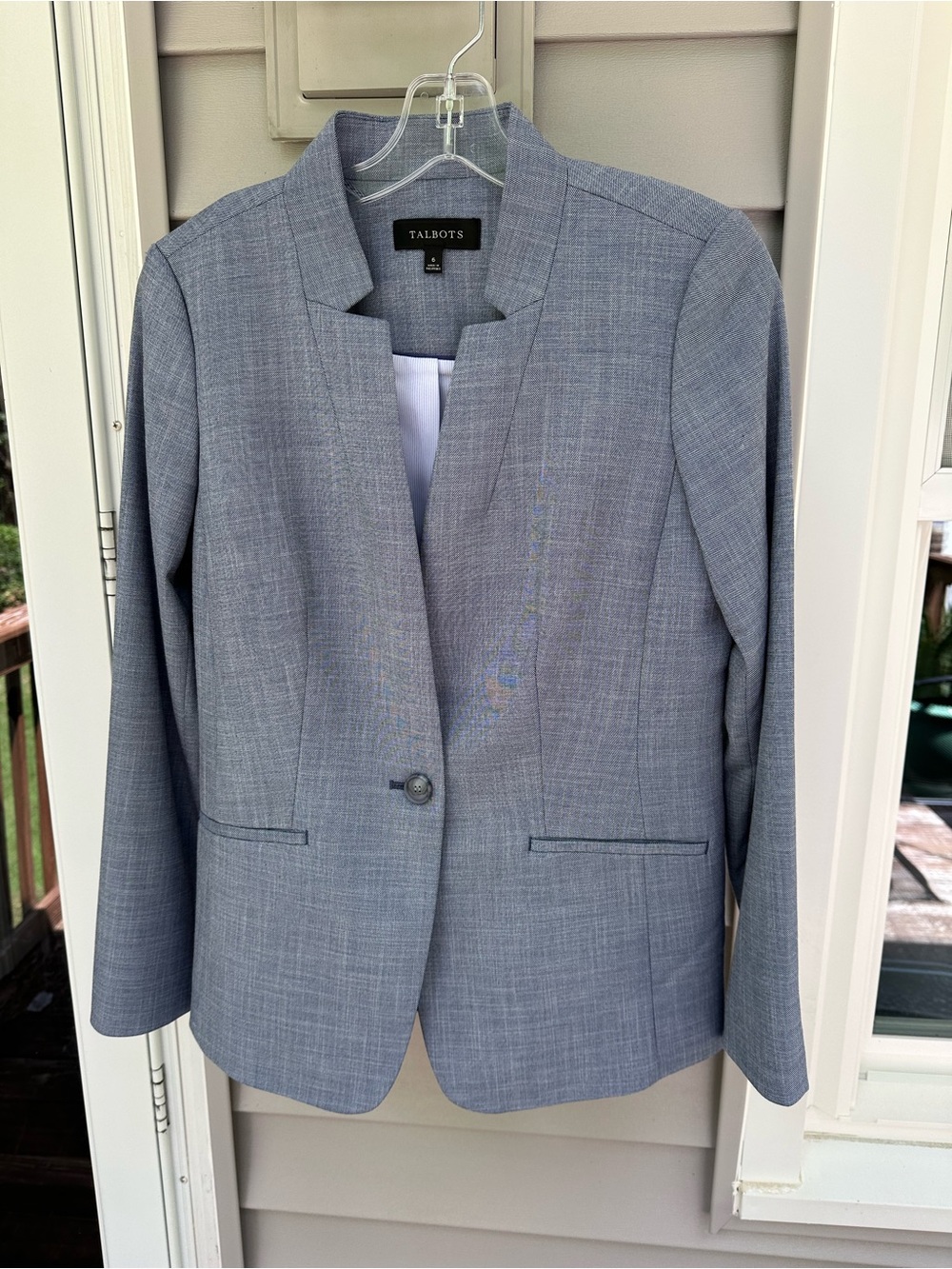 Talbots Gray Cotton Blend Career Blazer Jacket Size 6 – Original Retail $149